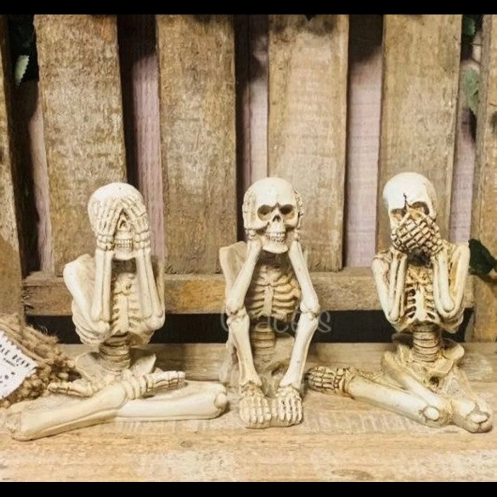 See Hear Speak No Evil Skeleton 3 piece set